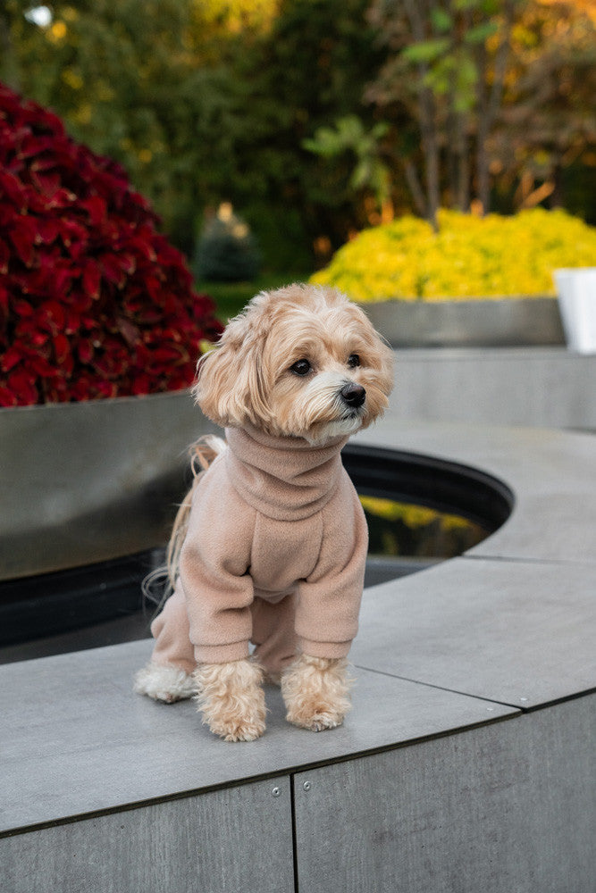 Fleece jumpsuit — Beige