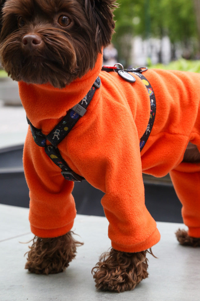 Fleece jumpsuit — Orange