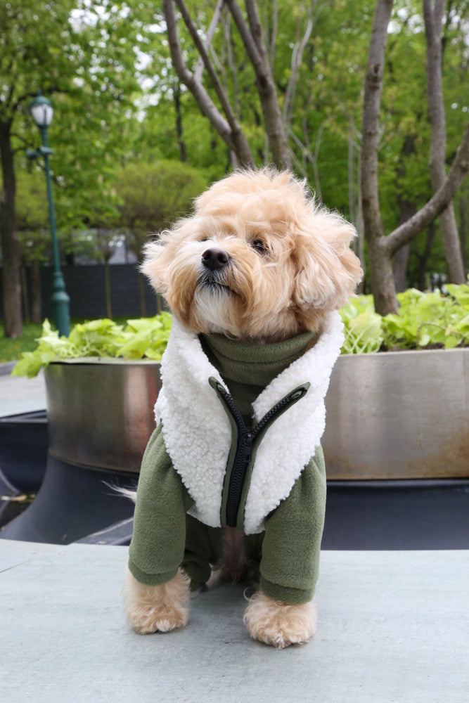 Fleece jumpsuit — Khaki