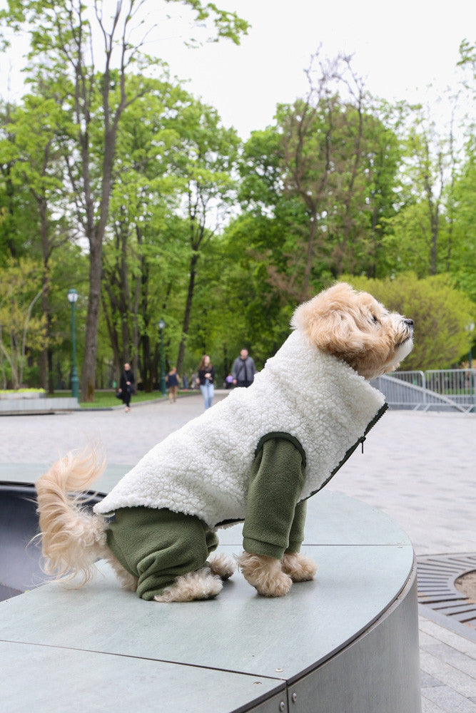 Fleece jumpsuit — Khaki