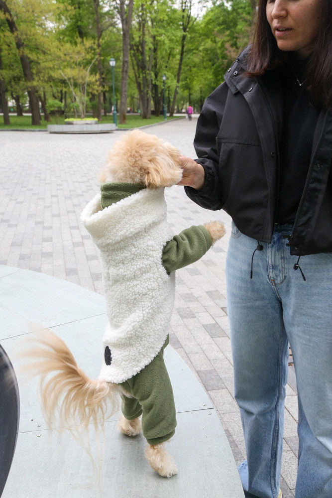 Fleece jumpsuit — Khaki