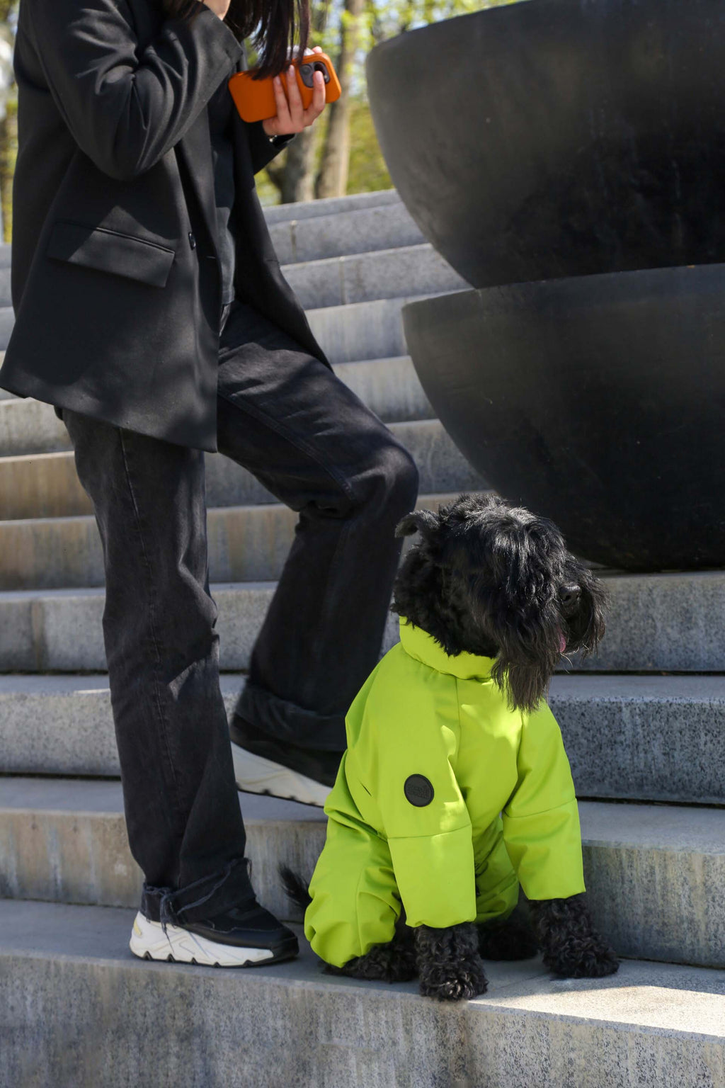 Membrane waterproof dog suite lime — Boy — Synthetic down insulation with fleece