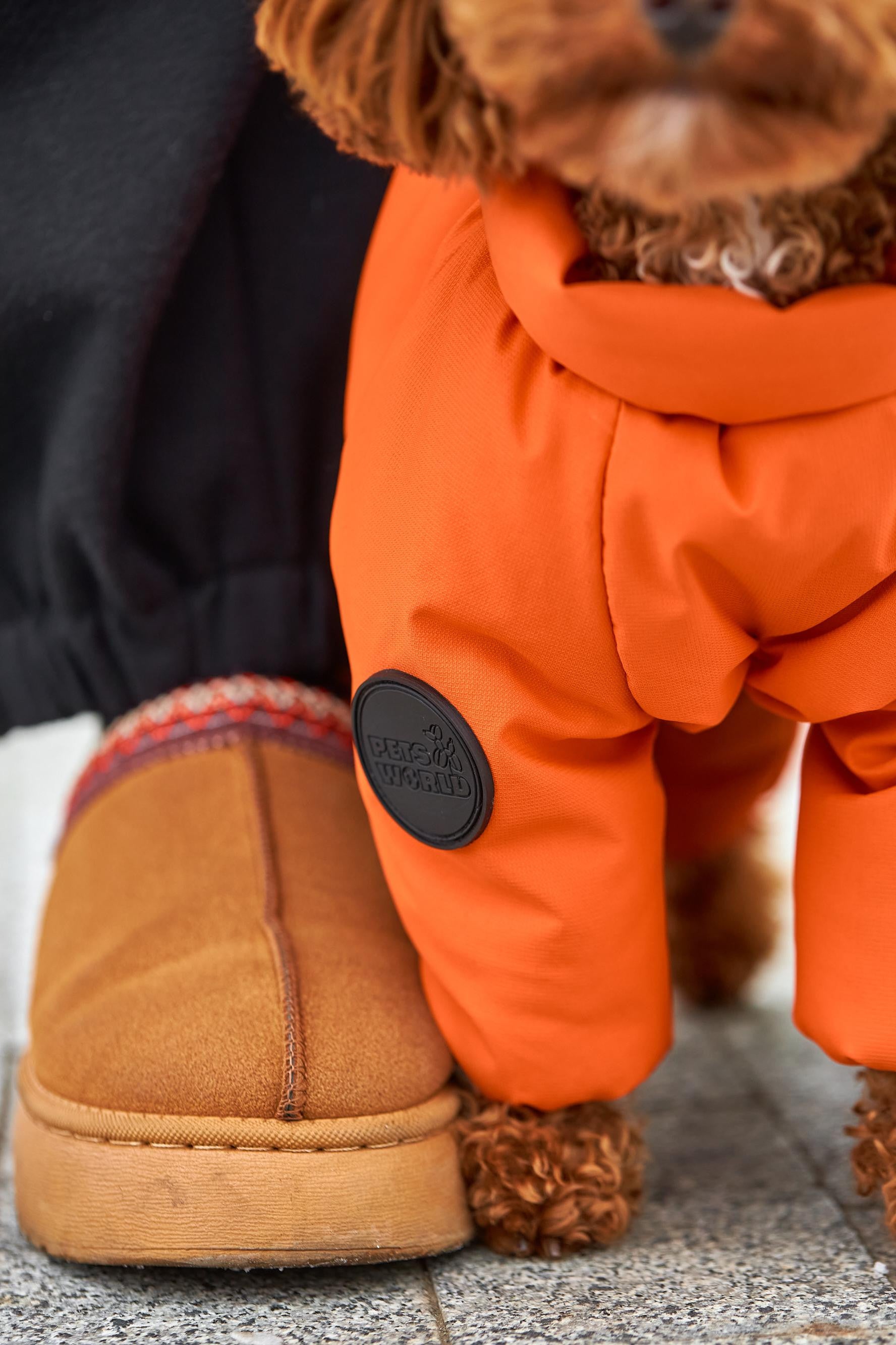Membrane waterproof dog suite orange — Boy — Synthetic down insulation with fleece