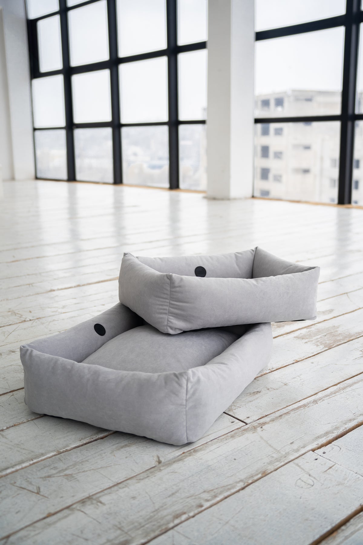 Dog bed "Comfort" velour — Light Grey