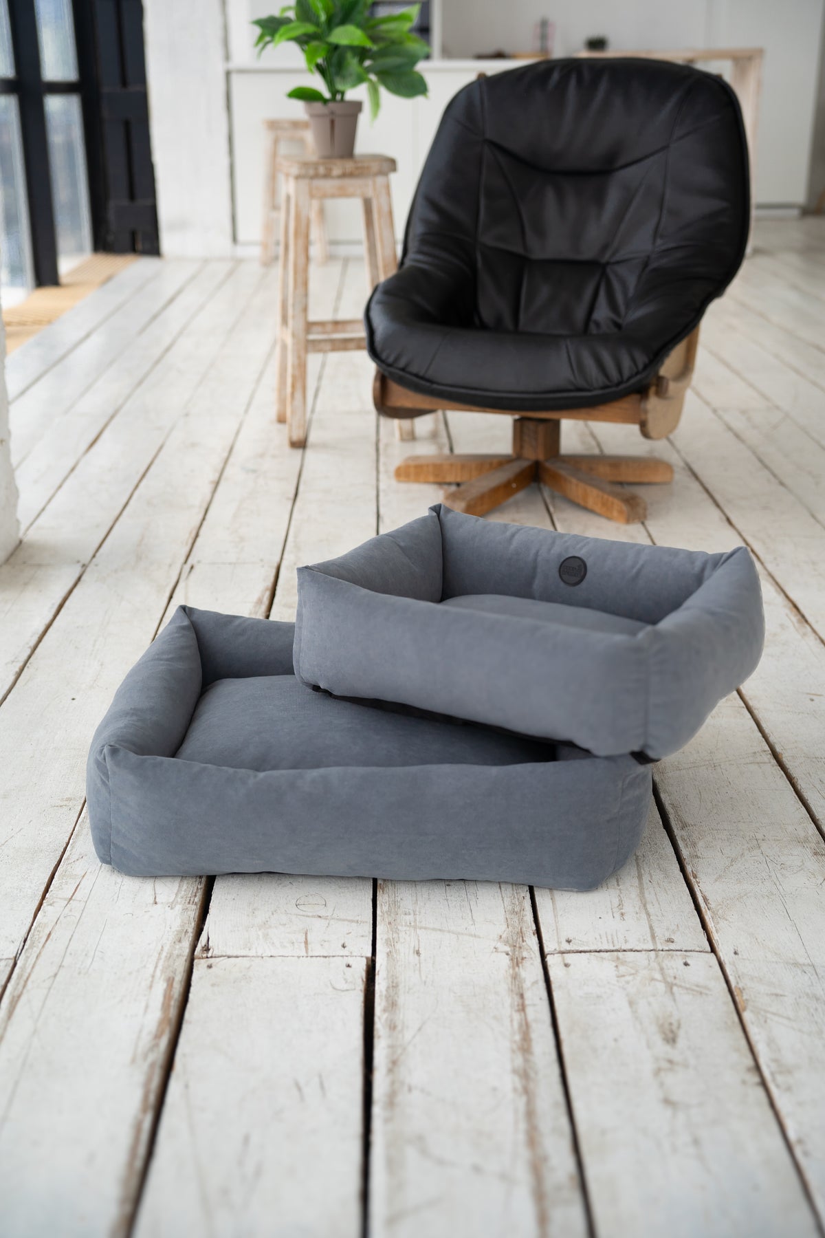 Dog bed "Comfort" velour — Dark Grey