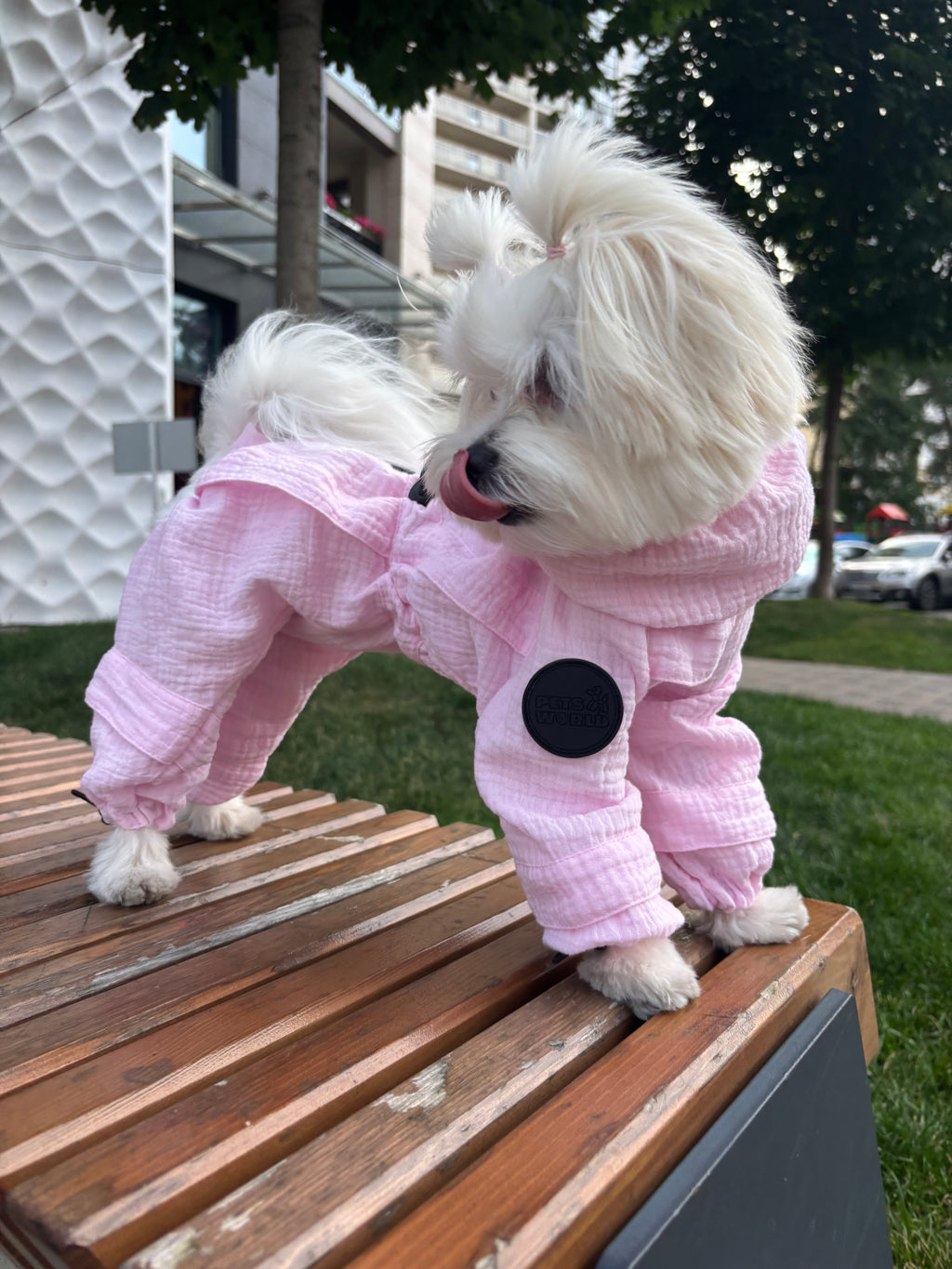 Muslin dust coat for dogs — Pink