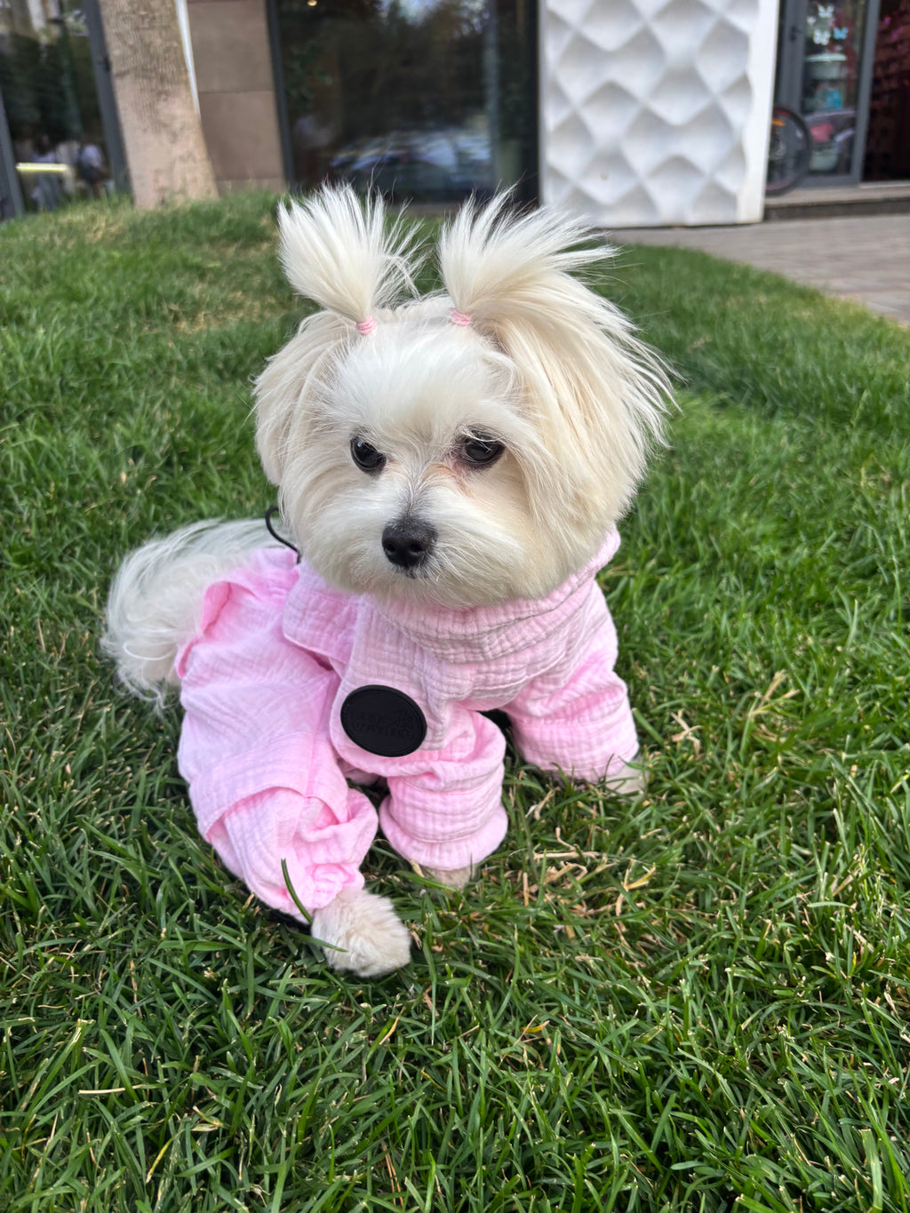Muslin dust coat for dogs — Pink
