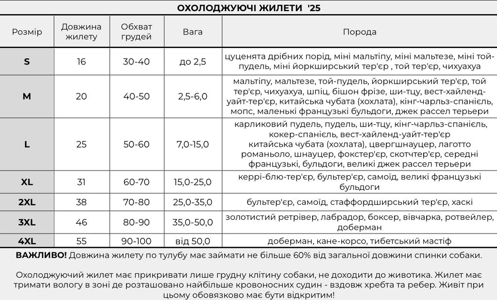 Охолоджуючий жилет для собак — Білий