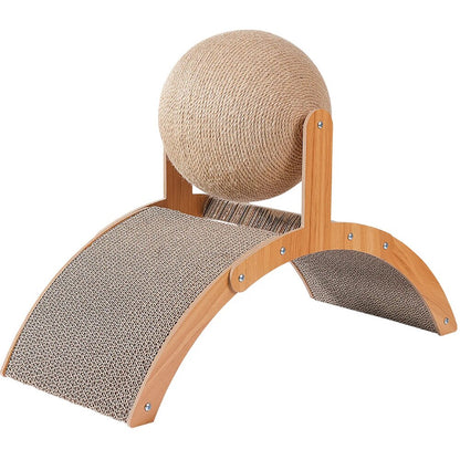 Wooden scratcher for cats