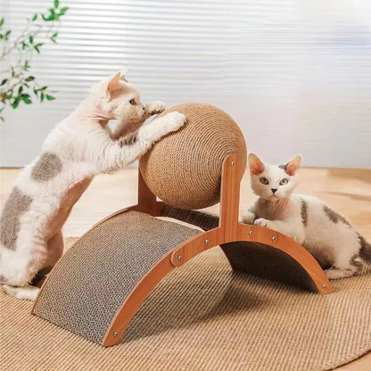 Wooden scratcher for cats