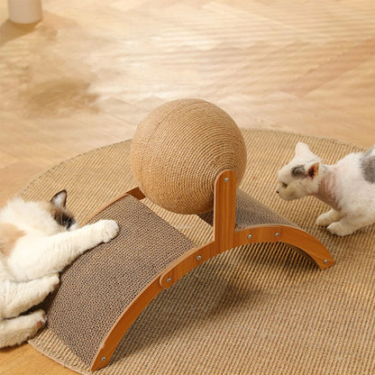 Wooden scratcher for cats