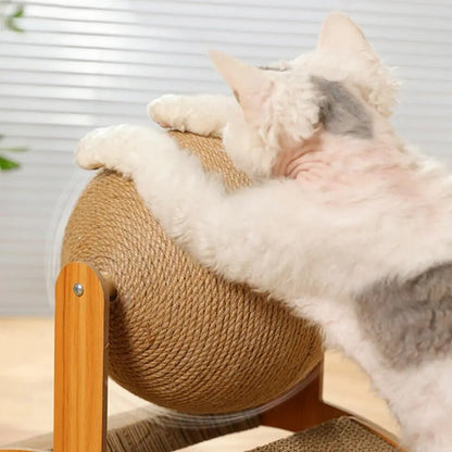 Wooden scratcher for cats