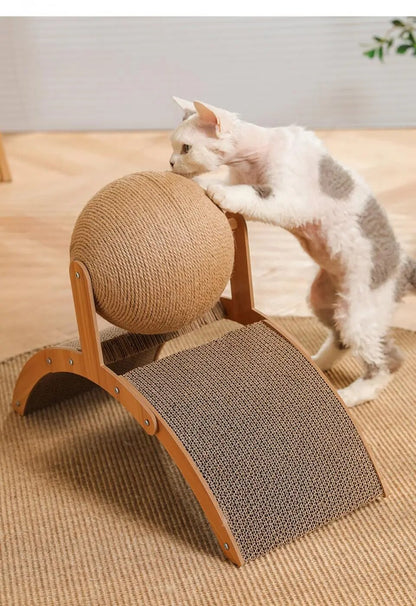 Wooden scratcher for cats